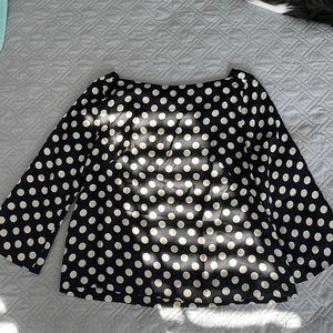 J-Crew black polka dot top
